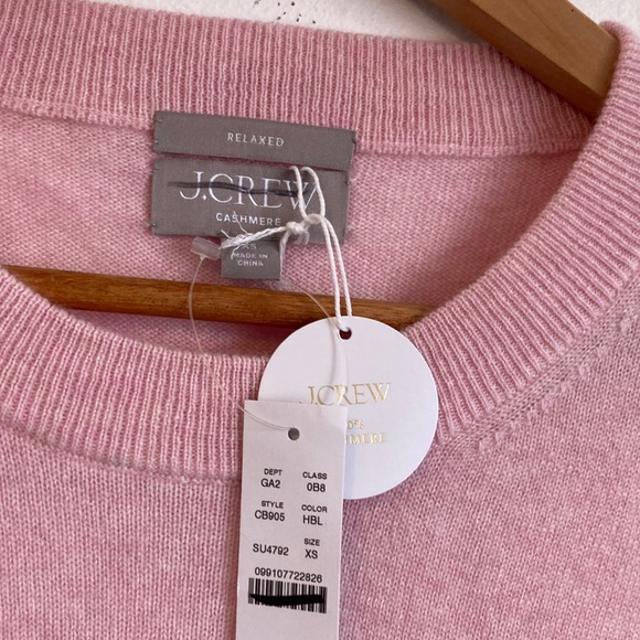 J. Crew Women's Cashmere relaxed crewneck sweater‎ Hthr Blossom XS - Picture 4 of 6